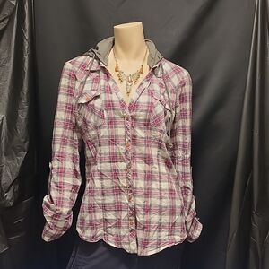 Plaid GUESS  Button-Up Women's Top SIZE  XL